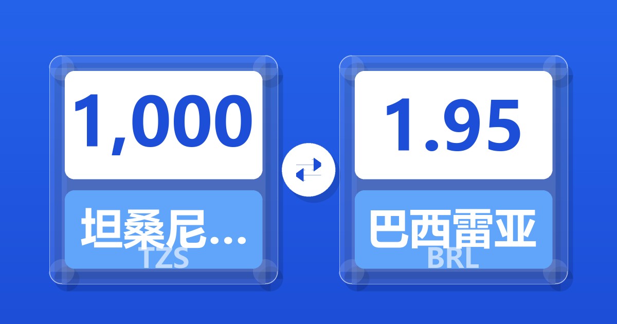 1,000坦桑尼亚先令兑巴西雷亚尔