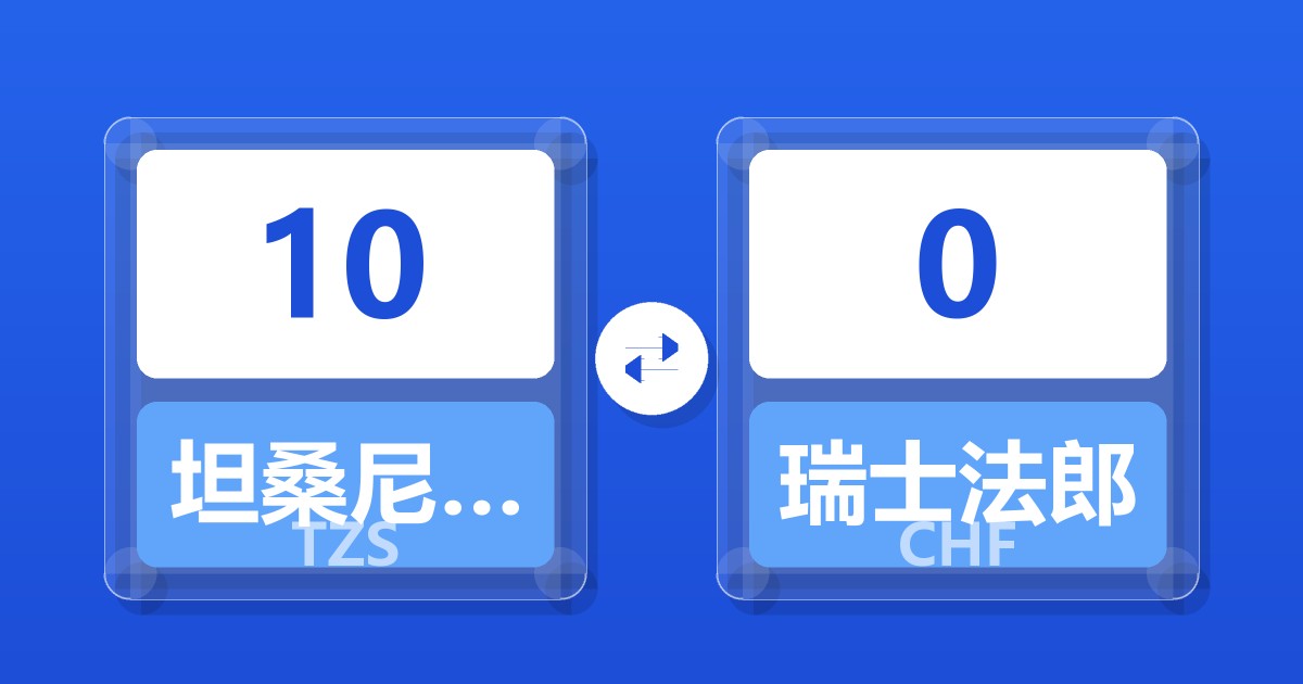 10坦桑尼亚先令兑瑞士法郎