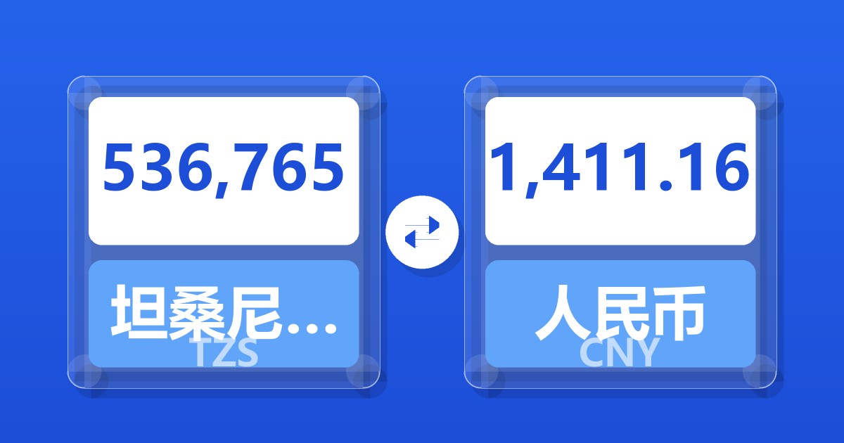 536,765坦桑尼亚先令兑人民币