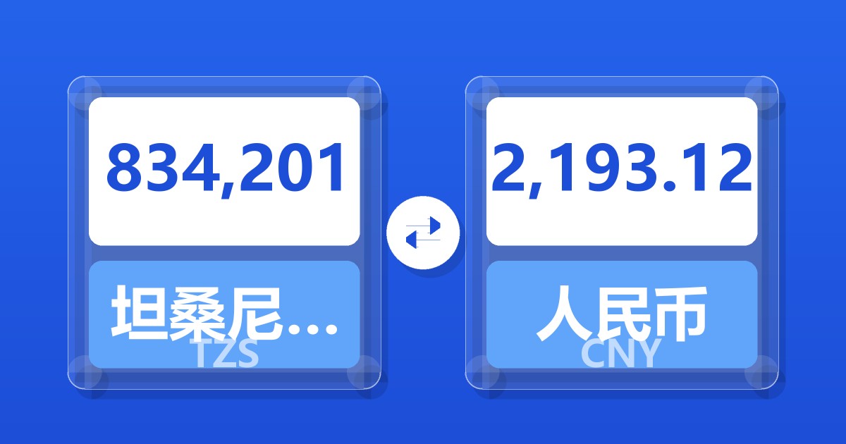834,201坦桑尼亚先令兑人民币