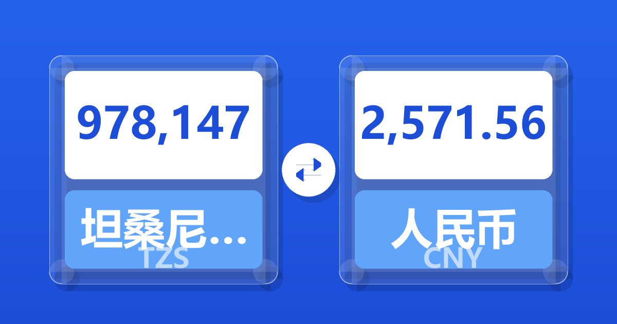 978,147坦桑尼亚先令兑人民币