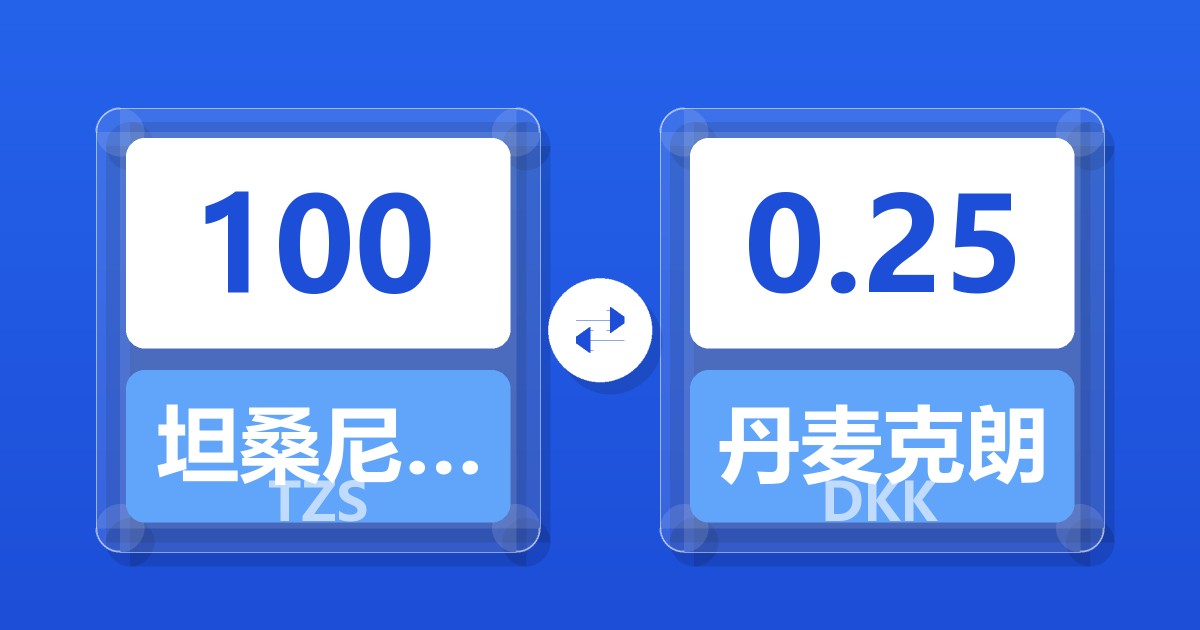 100坦桑尼亚先令兑丹麦克朗