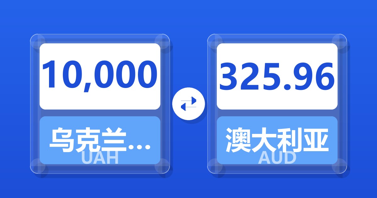 10,000乌克兰格里夫纳兑澳大利亚元