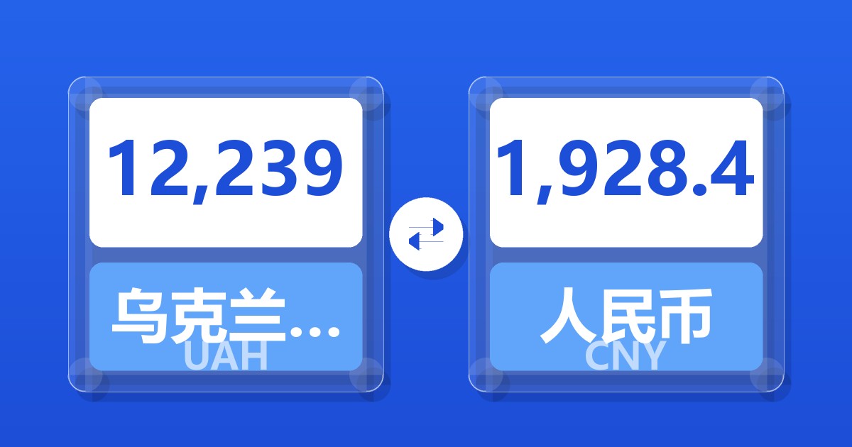 12,239乌克兰格里夫纳兑人民币