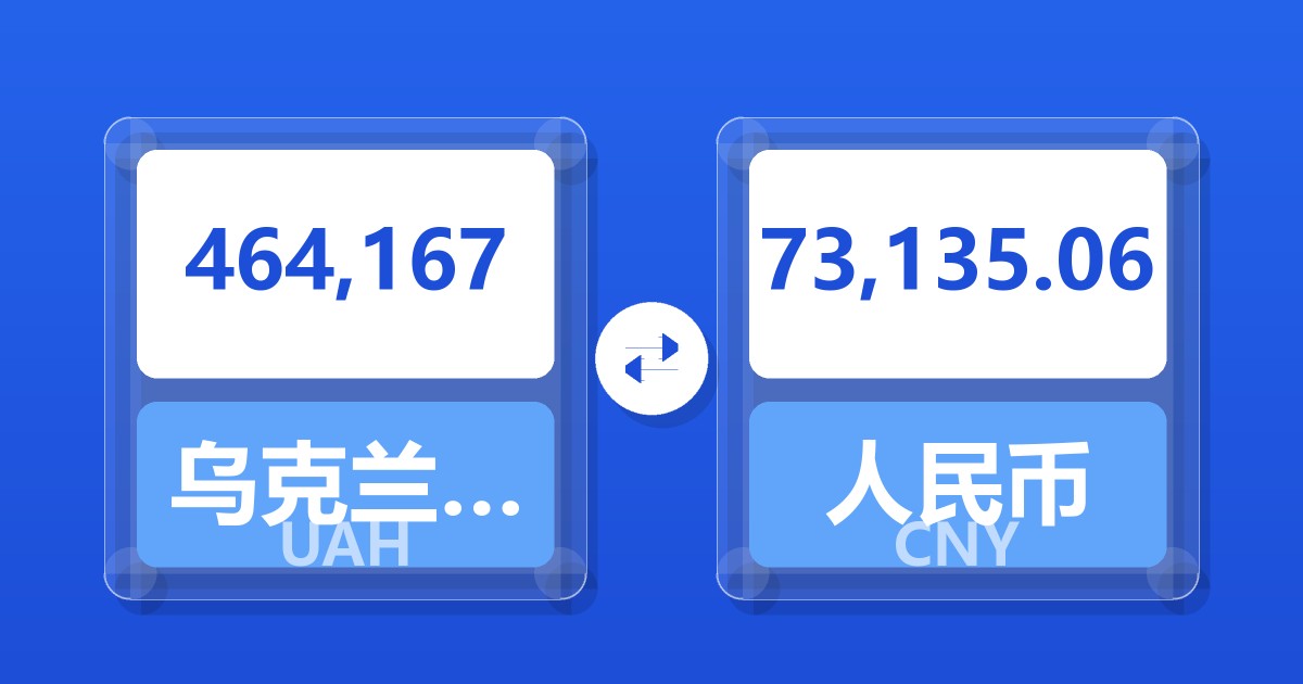 464,167乌克兰格里夫纳兑人民币