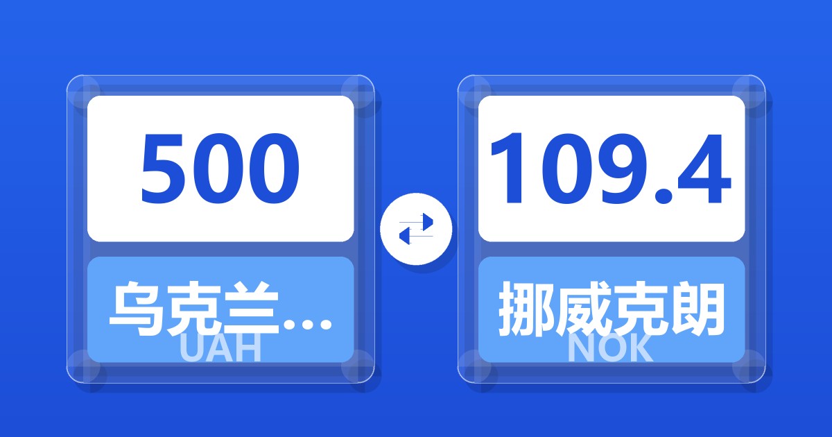 500乌克兰格里夫纳兑挪威克朗