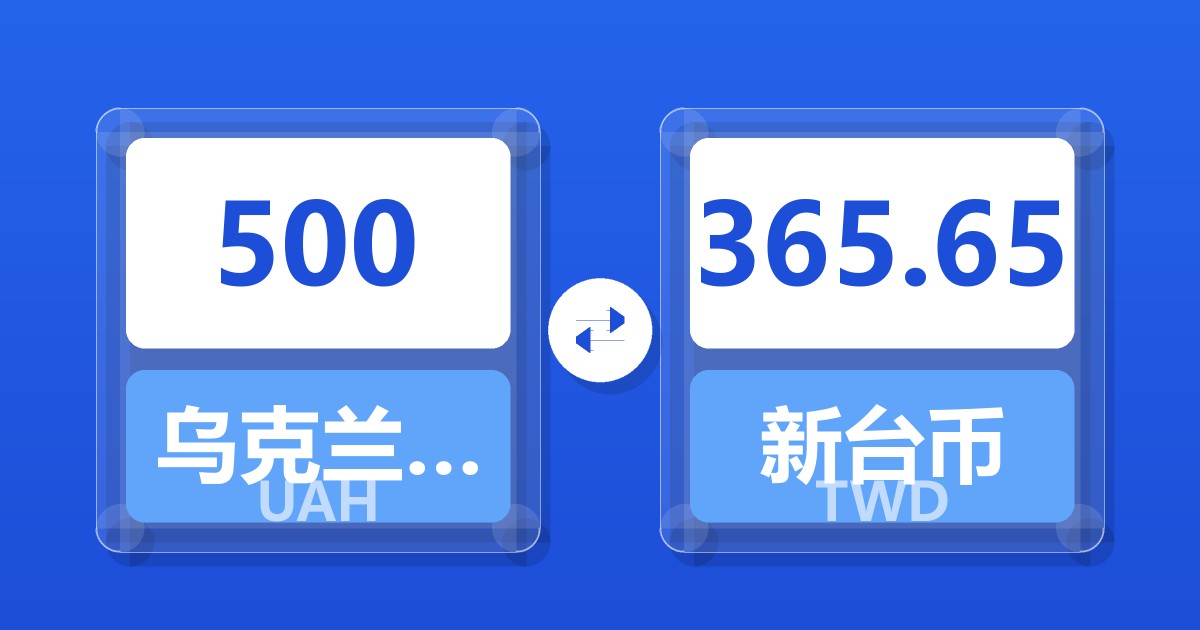500乌克兰格里夫纳兑新台币