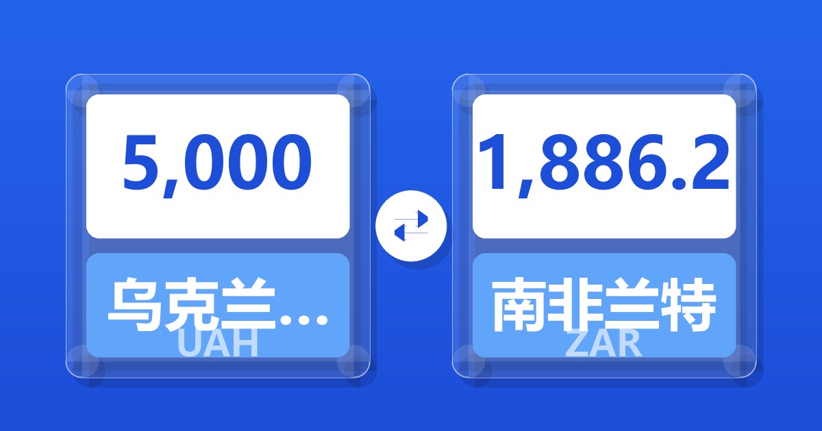 5,000乌克兰格里夫纳兑南非兰特