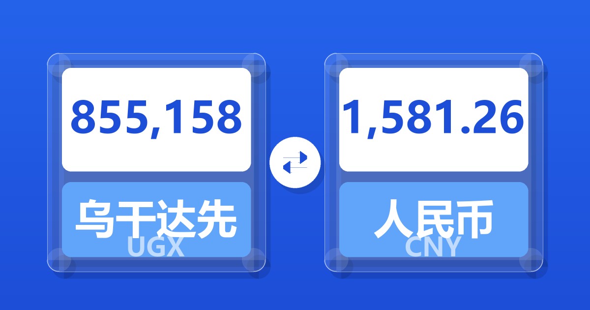 855,158乌干达先令兑人民币