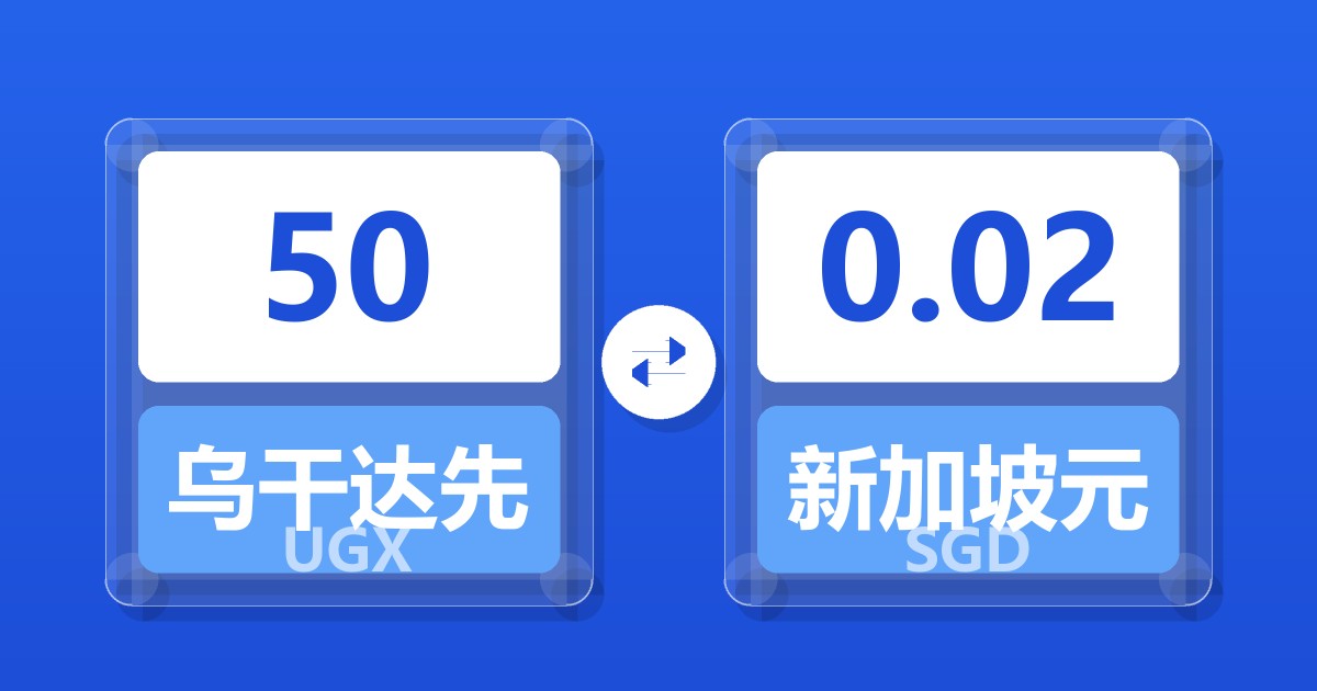 50乌干达先令兑新加坡元
