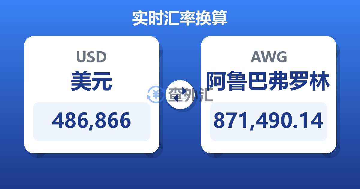 486,866美元兑阿鲁巴弗罗林