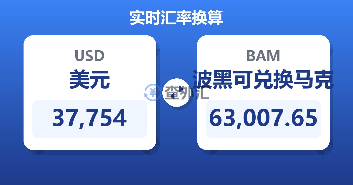 37,754美元兑波黑可兑换马克