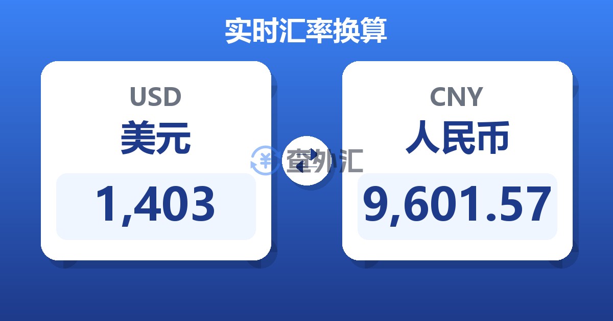 1,403美元兑人民币