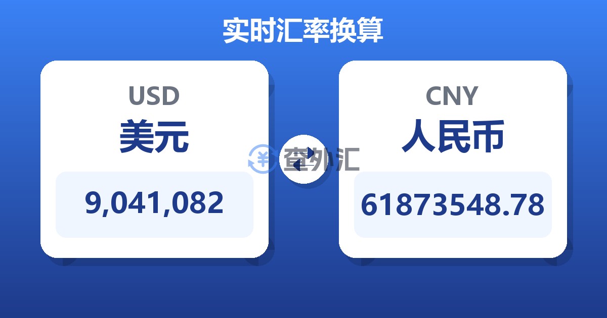 9,041,082美元兑人民币