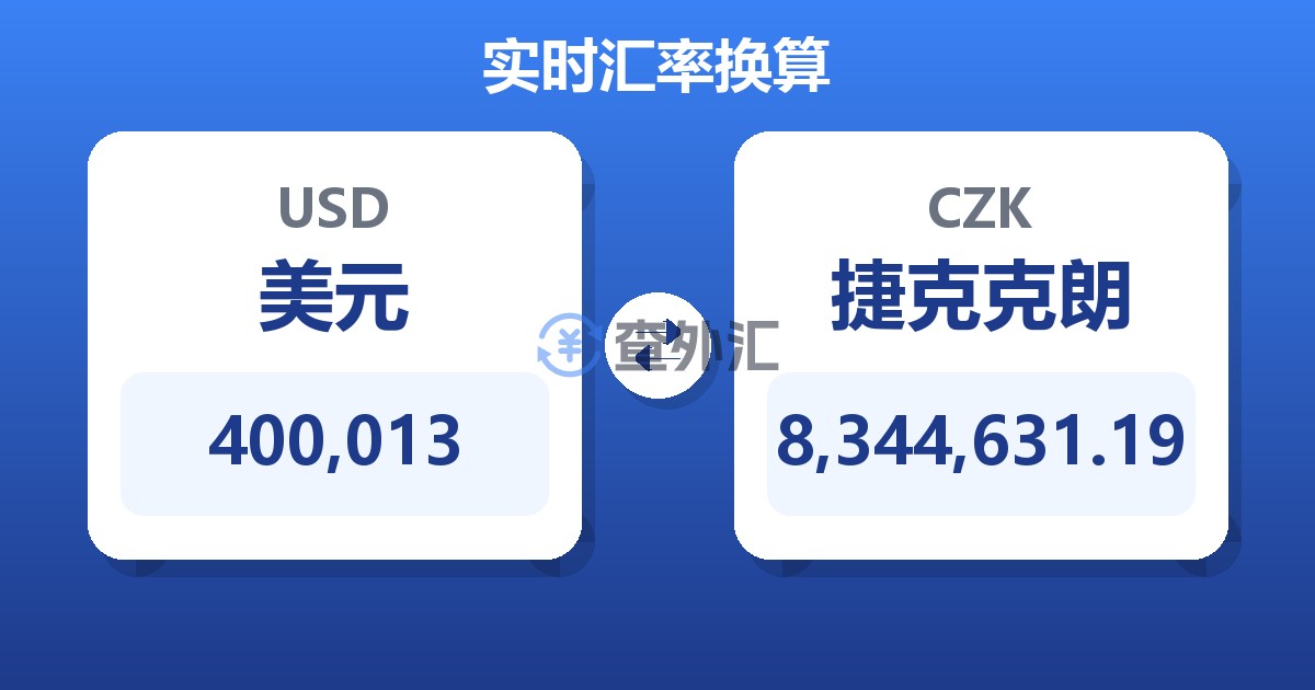 400,013美元兑捷克克朗