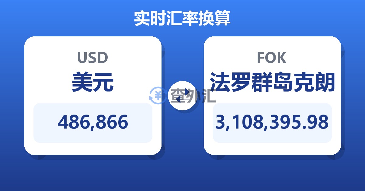 486,866美元兑法罗群岛克朗