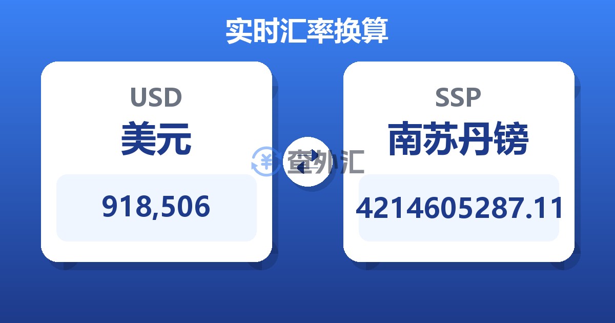918,506美元兑南苏丹镑