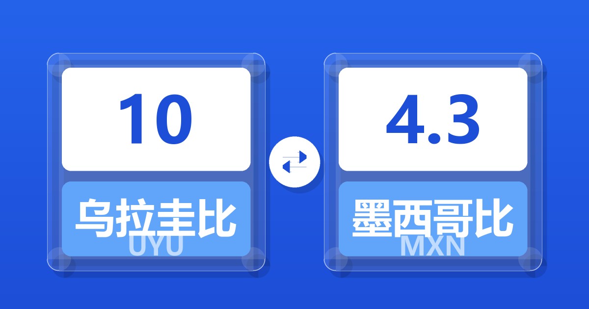 10乌拉圭比索兑墨西哥比索