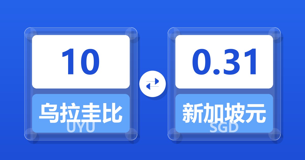 10乌拉圭比索兑新加坡元