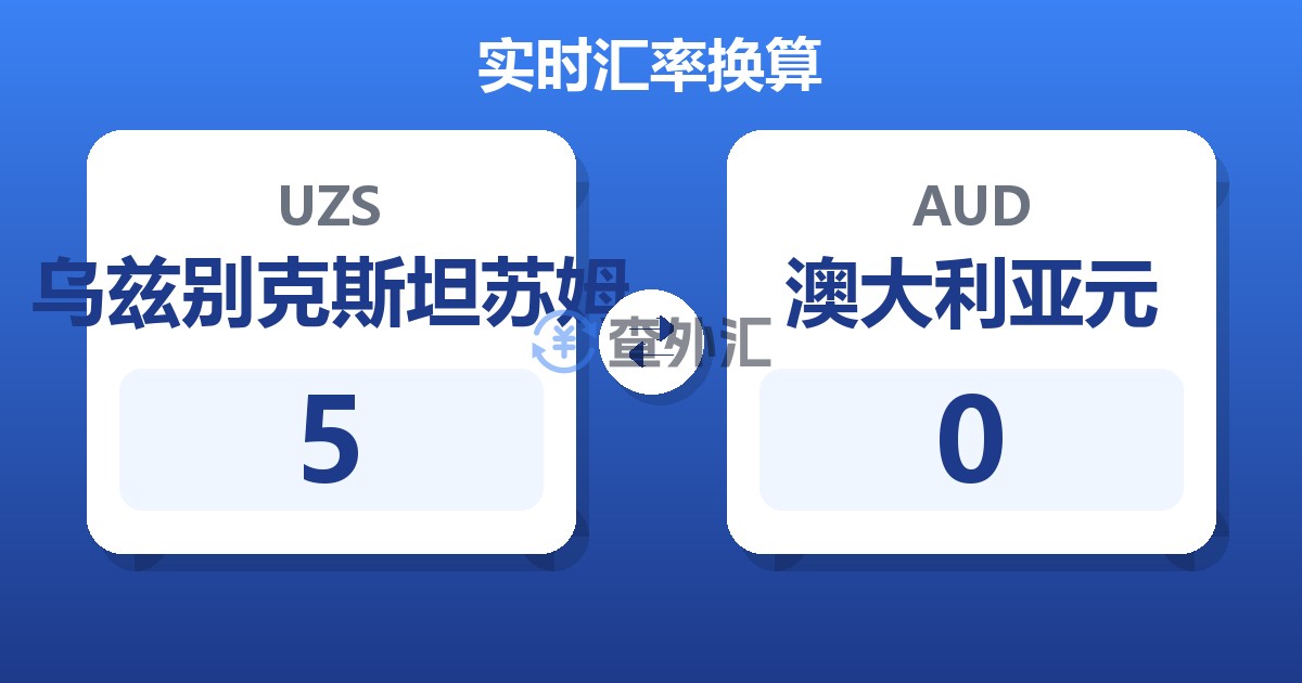 5乌兹别克斯坦苏姆兑澳大利亚元