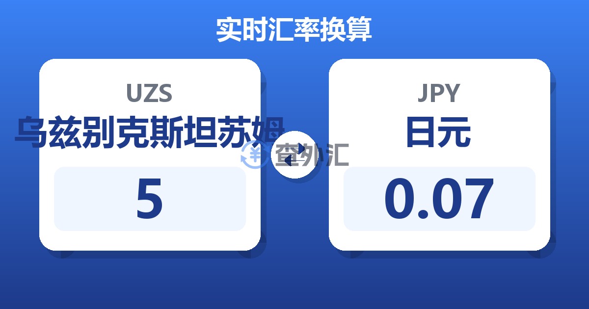 5乌兹别克斯坦苏姆兑日元