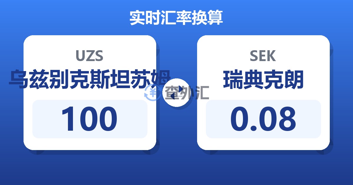 100乌兹别克斯坦苏姆兑瑞典克朗