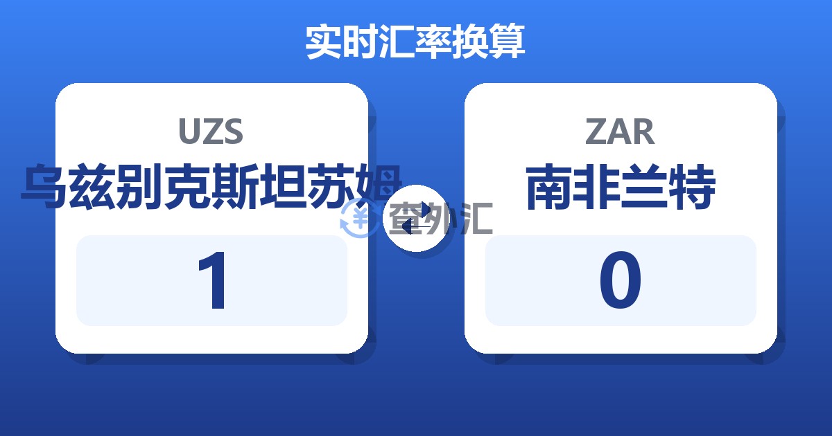 乌兹别克斯坦苏姆对南非兰特汇率换算器