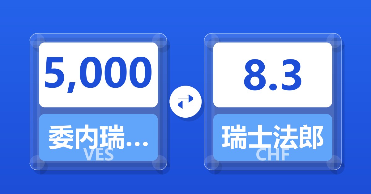 5,000委内瑞拉玻利瓦尔兑瑞士法郎