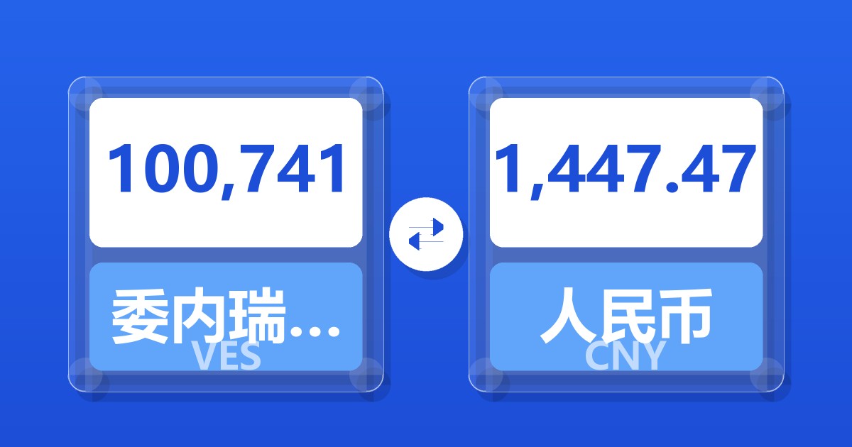 100,741委内瑞拉玻利瓦尔兑人民币