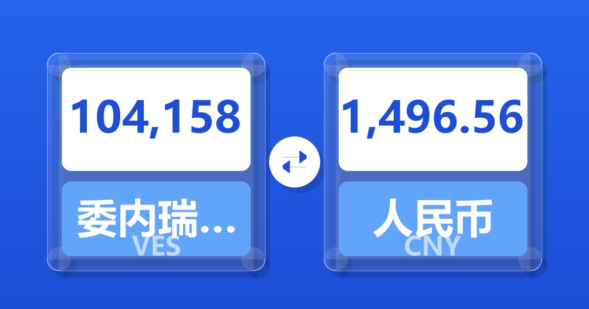 104,158委内瑞拉玻利瓦尔兑人民币