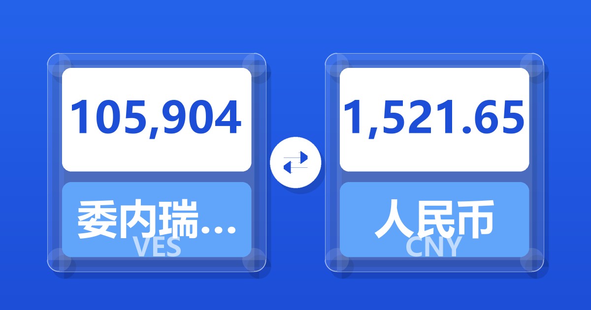 105,904委内瑞拉玻利瓦尔兑人民币