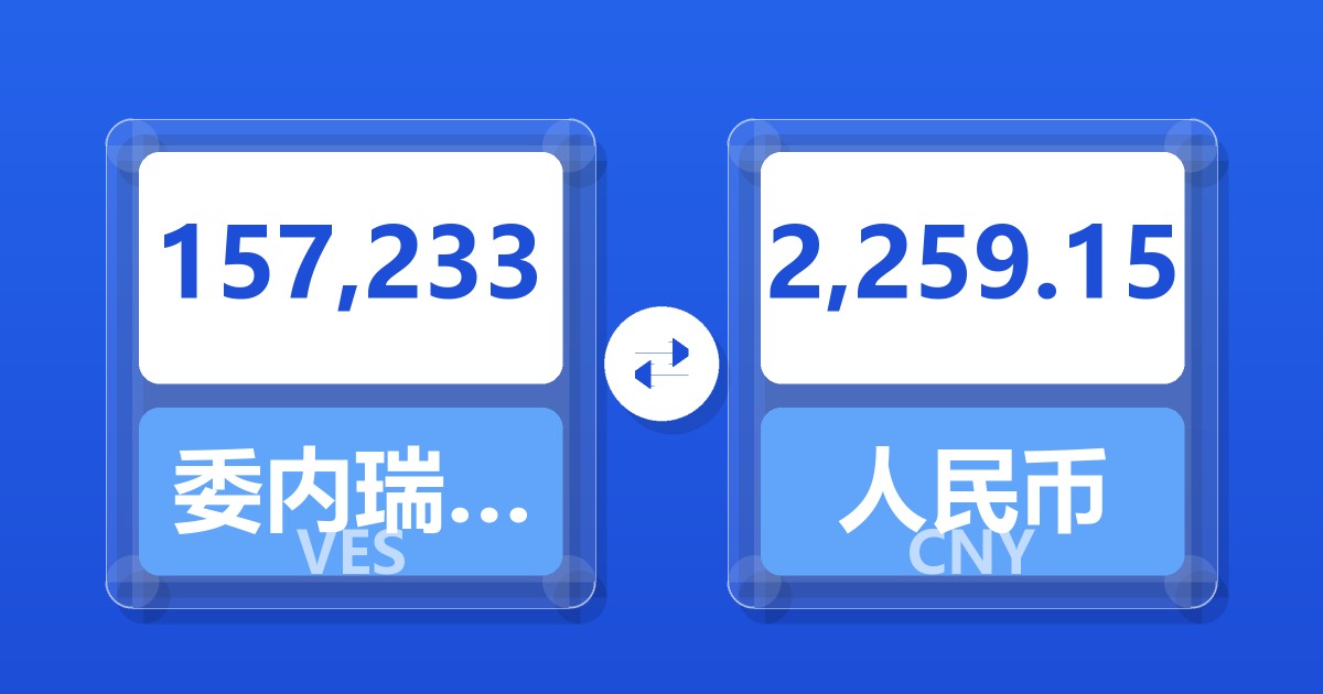 157,233委内瑞拉玻利瓦尔兑人民币