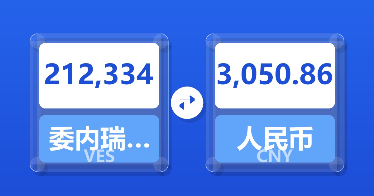 212,334委内瑞拉玻利瓦尔兑人民币
