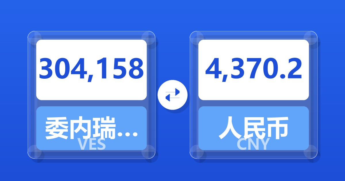 304,158委内瑞拉玻利瓦尔兑人民币