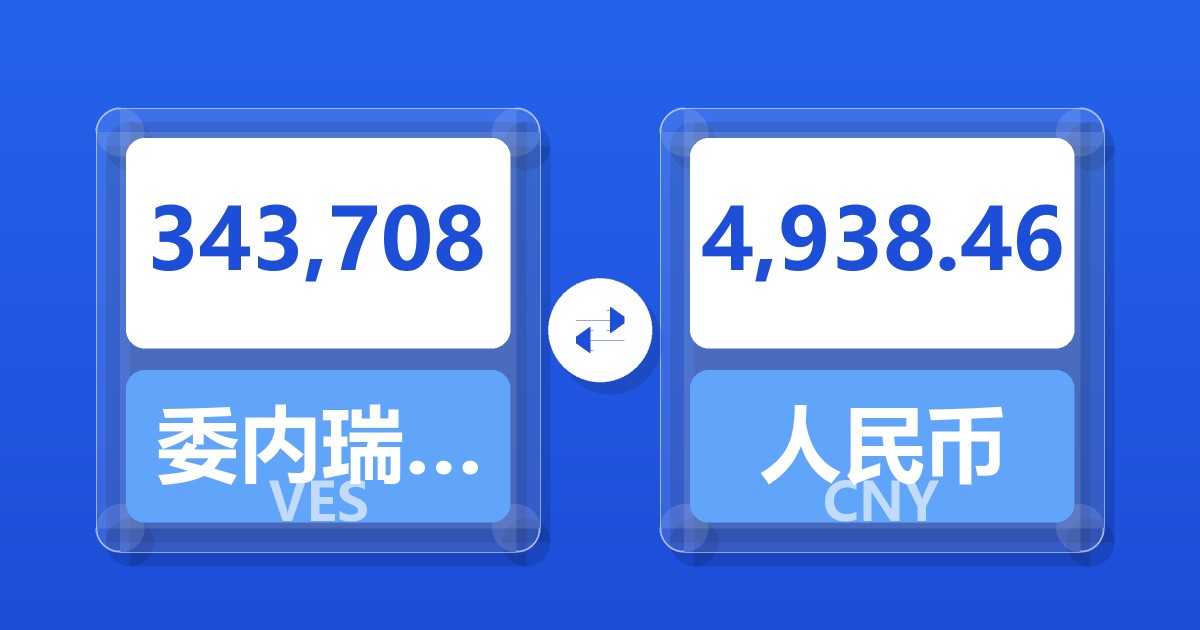 343,708委内瑞拉玻利瓦尔兑人民币