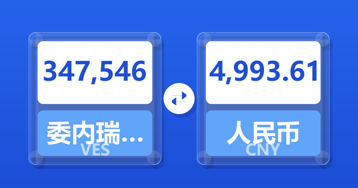 347,546委内瑞拉玻利瓦尔兑人民币