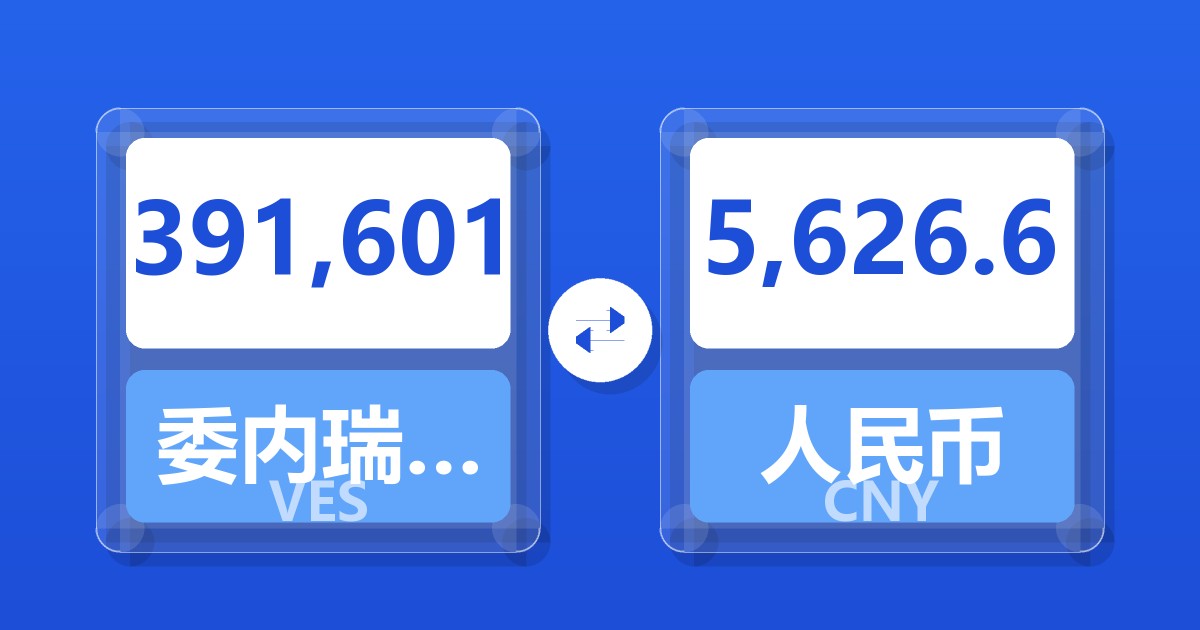 391,601委内瑞拉玻利瓦尔兑人民币