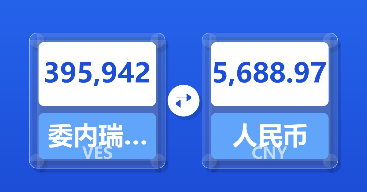 395,942委内瑞拉玻利瓦尔兑人民币