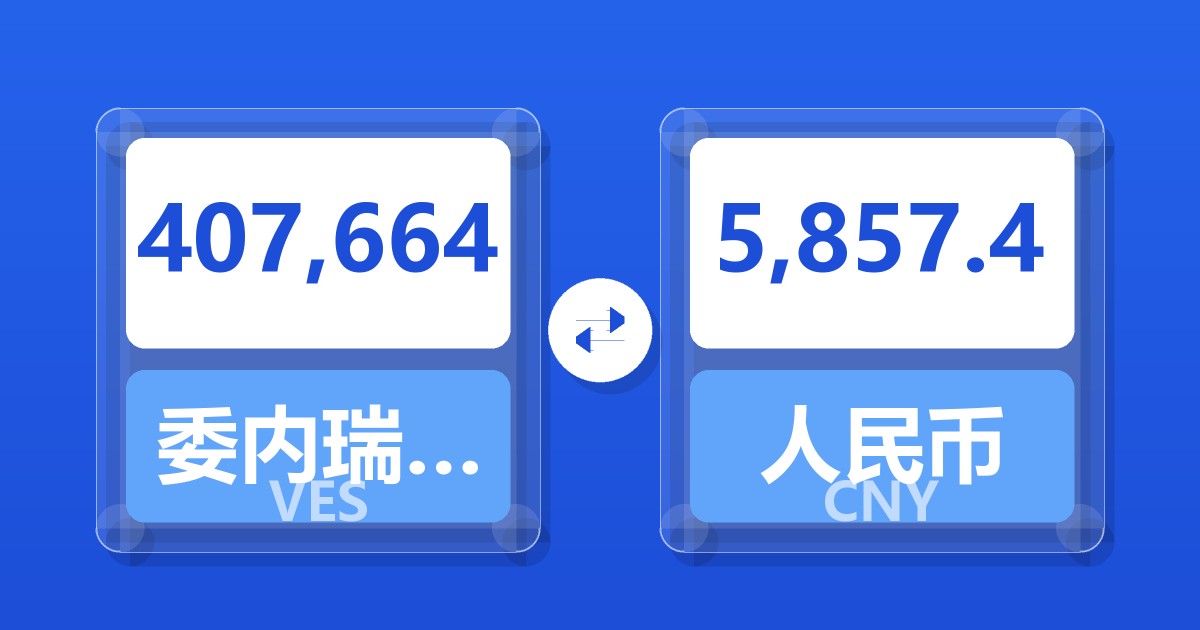 407,664委内瑞拉玻利瓦尔兑人民币