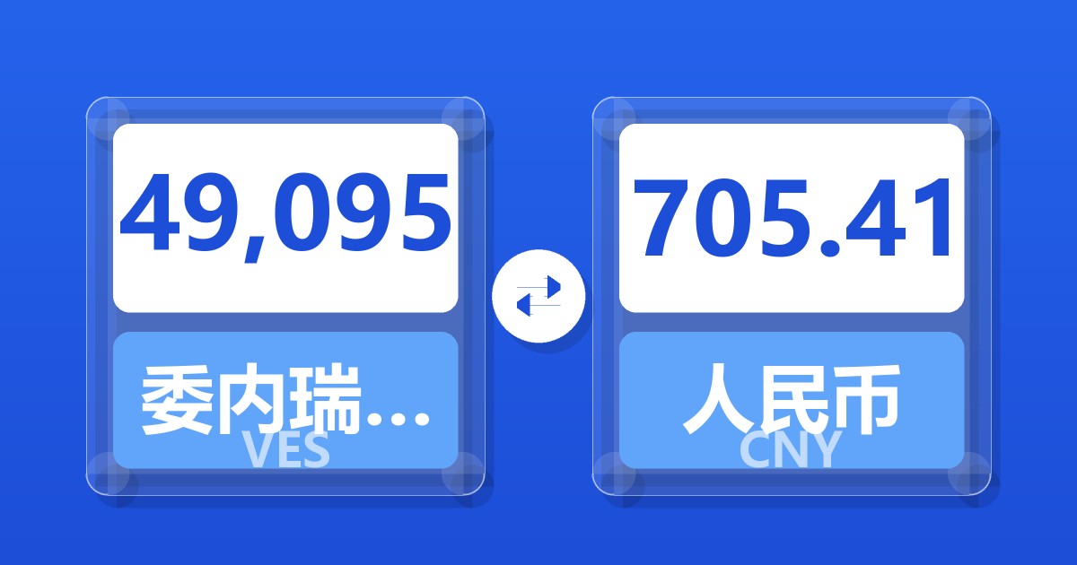 49,095委内瑞拉玻利瓦尔兑人民币