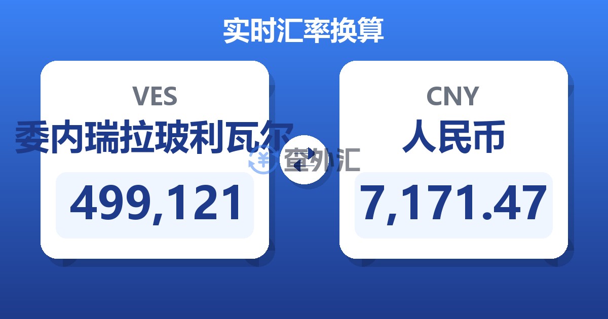 499,121委内瑞拉玻利瓦尔兑人民币