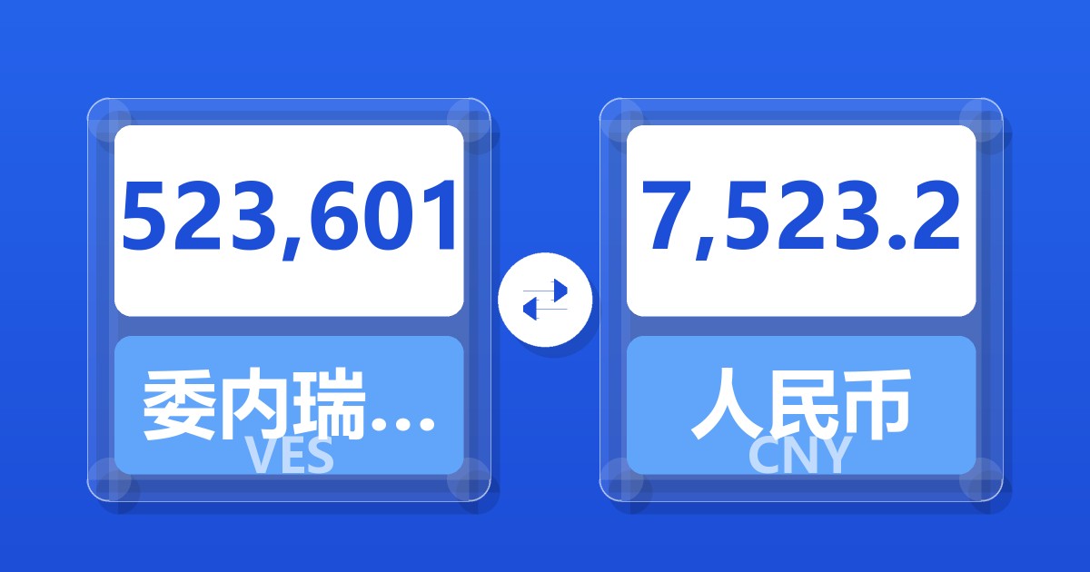 523,601委内瑞拉玻利瓦尔兑人民币
