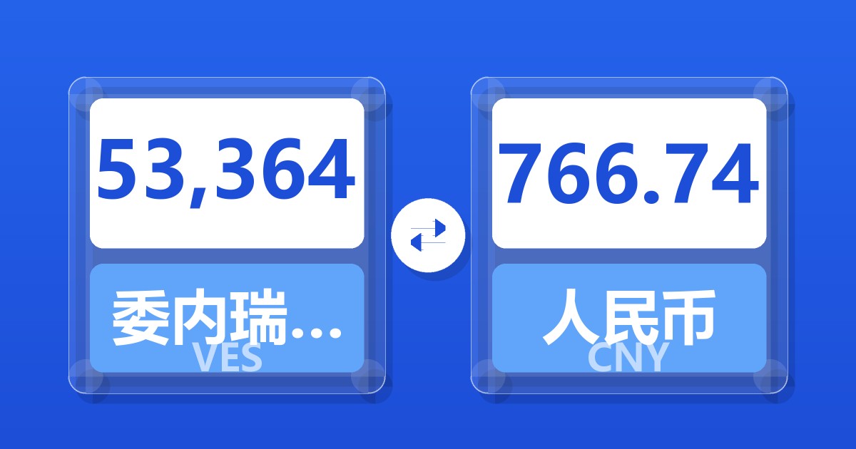 53,364委内瑞拉玻利瓦尔兑人民币