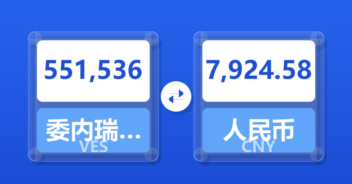 551,536委内瑞拉玻利瓦尔兑人民币