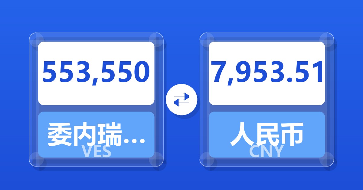 553,550委内瑞拉玻利瓦尔兑人民币