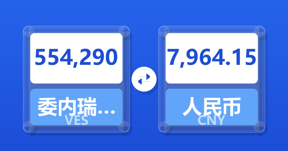 554,290委内瑞拉玻利瓦尔兑人民币