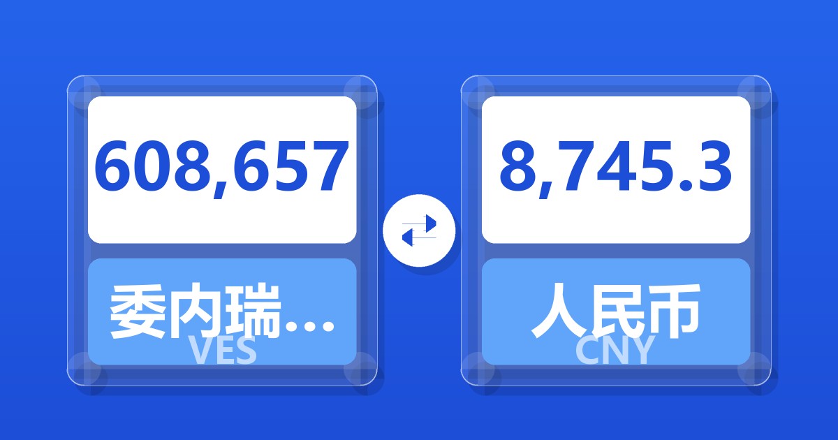 608,657委内瑞拉玻利瓦尔兑人民币