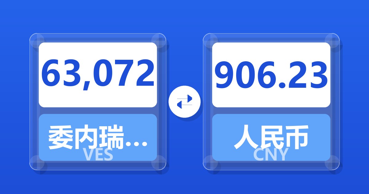 63,072委内瑞拉玻利瓦尔兑人民币