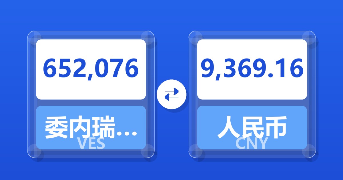 652,076委内瑞拉玻利瓦尔兑人民币