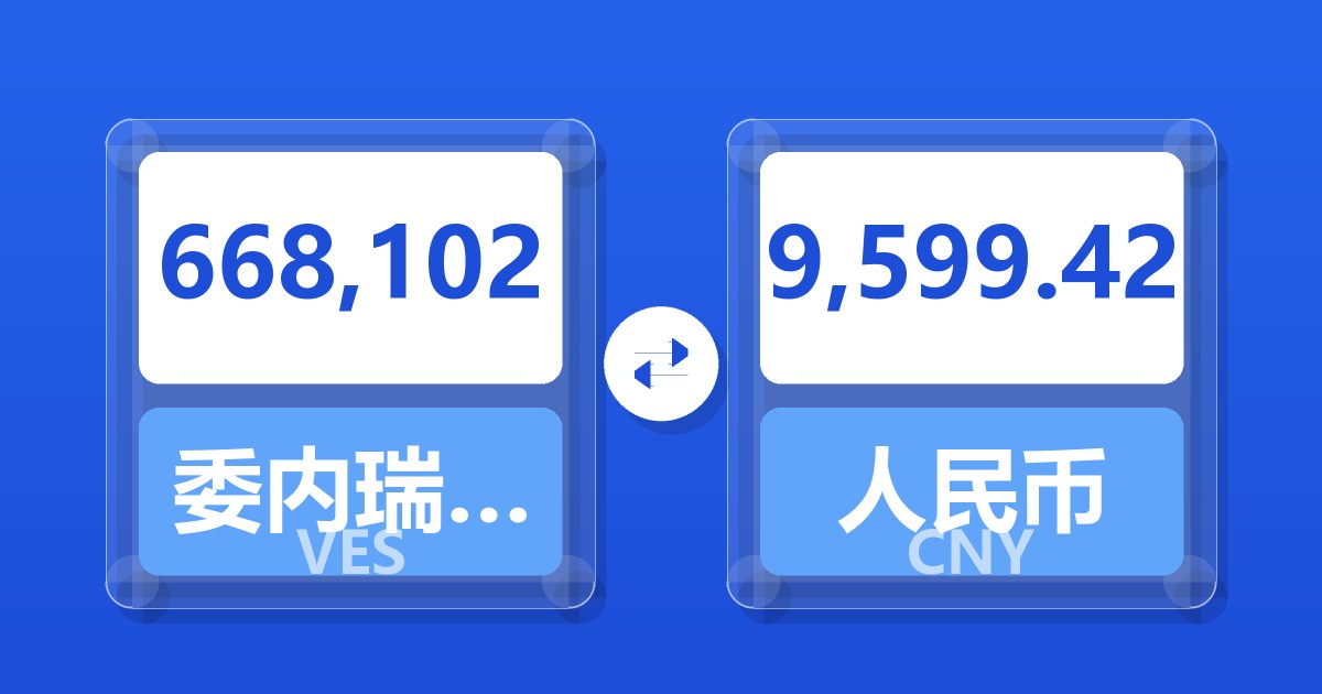 668,102委内瑞拉玻利瓦尔兑人民币